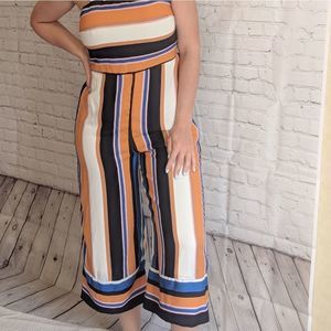 Striped tank jumpsuit